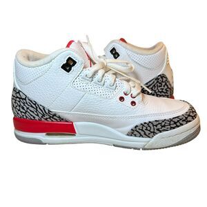Nike Air Jordan 3 Retro White/Fire/Cement Grey Youth 4 Unisex 398614-116 (2017)